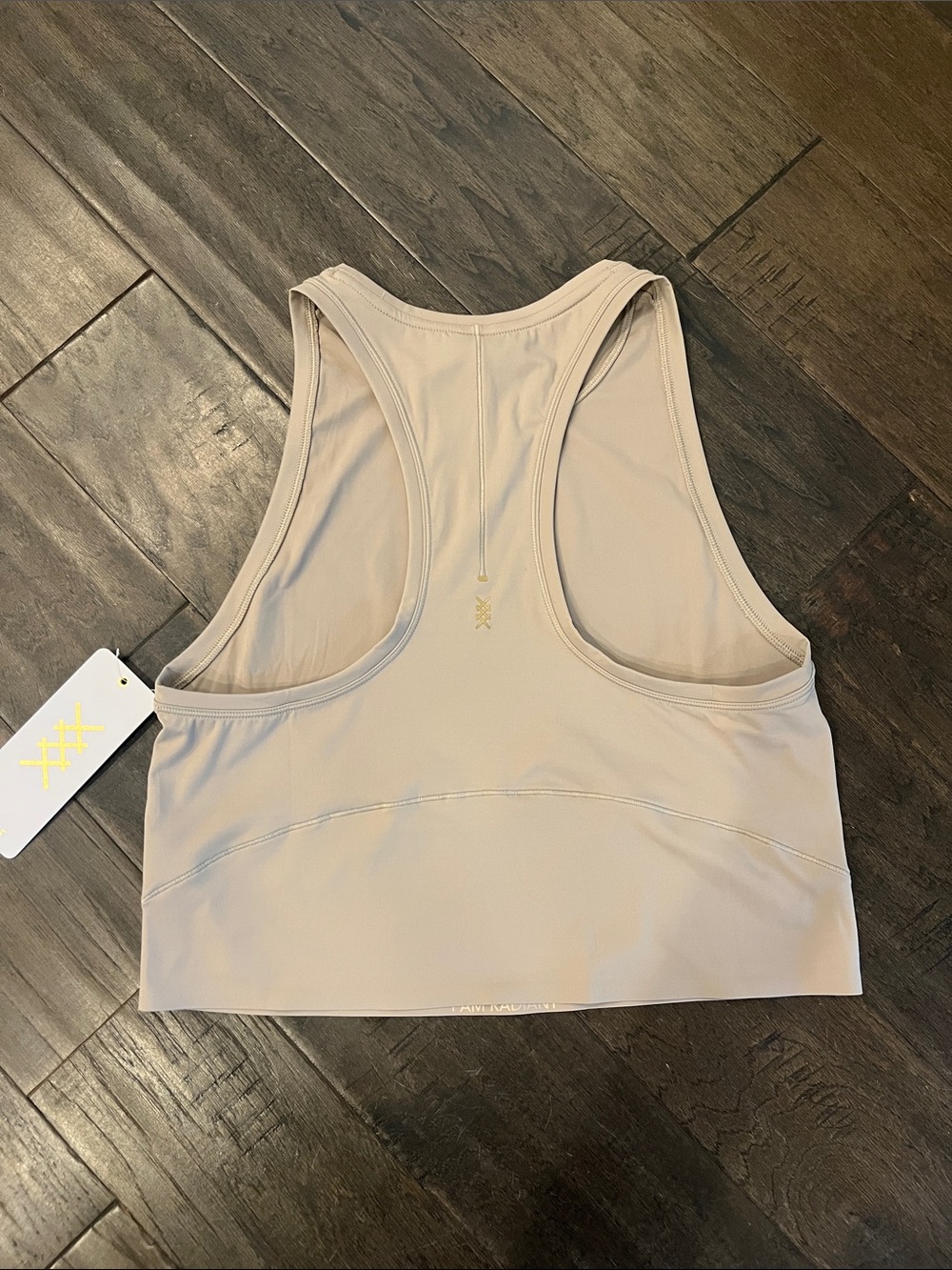 RHONE Serene Fitted Tank | Taupe | Size Large - Picture 3 of 8
